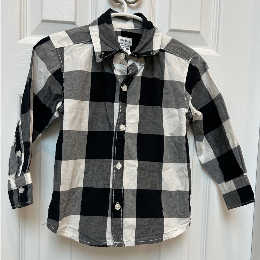 Carter's Black and White Plaid Kids Shirt